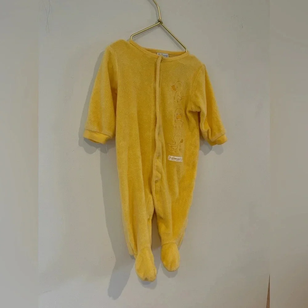 Vintage Carter's Tykes Rubber Ducky Romper Bib Set Size 3-6 months